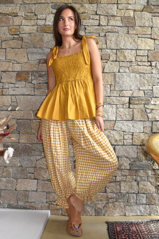 Paloma Bandeau Cami Mustard